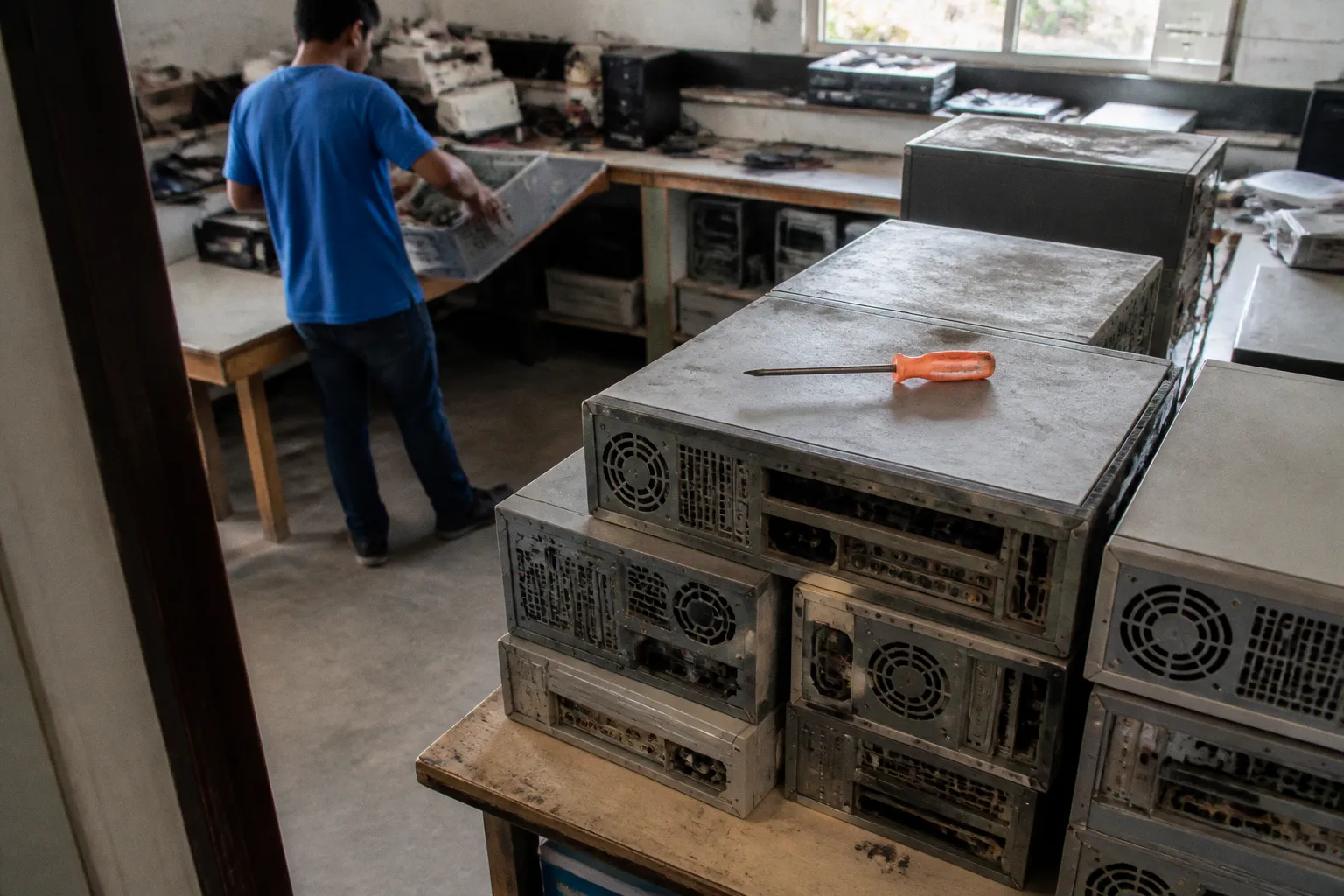 Puesta a punto de ordenadores donados para escuelas